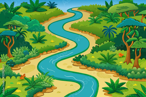 tropical island with palm trees