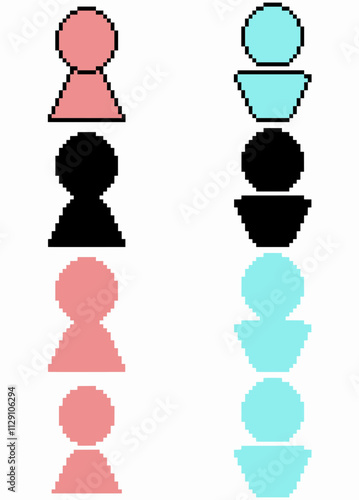 pixel art. man and woman