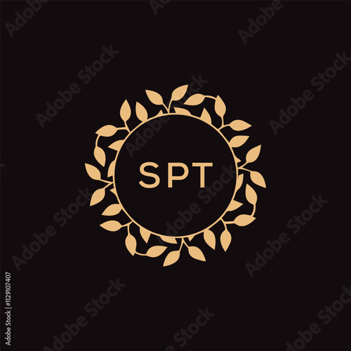 SPT letter logo design . photo