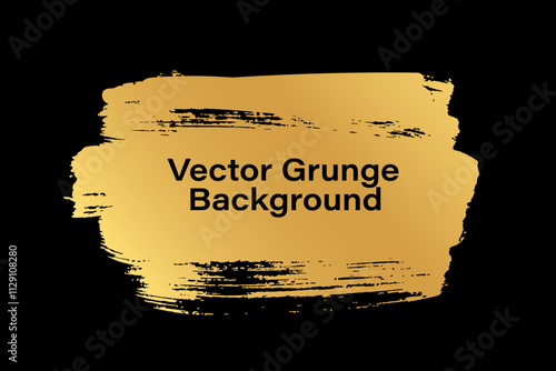 Vector Paint Brush Splash Golden Grunge Stroke