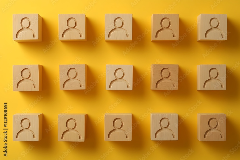 Abstract Community Grid of Identical Person Icons Abstract Community Grid of Identical Person Icons