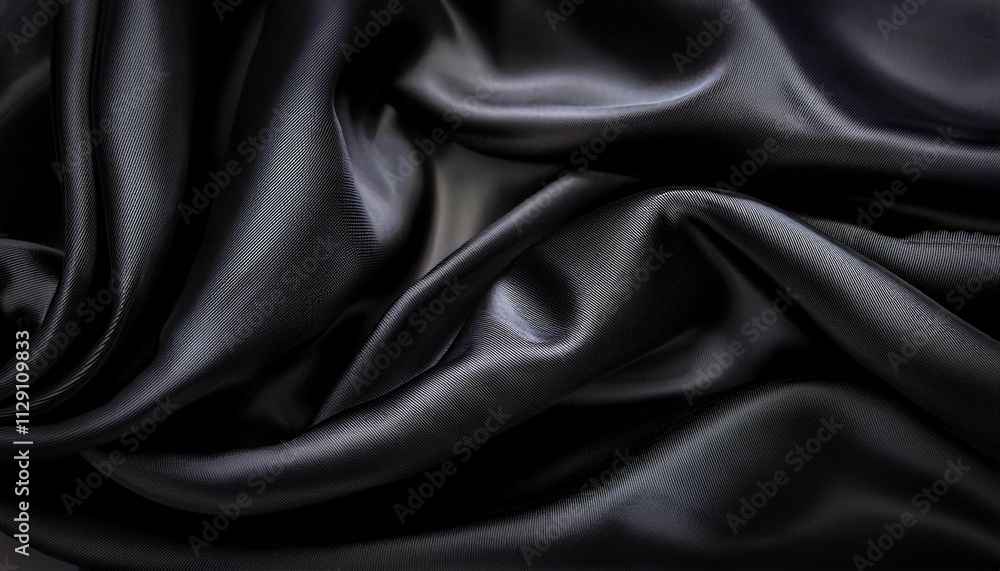 Fototapeta premium black luxury cloth abstract background dark liquid wave or black wavy folds silk or satin background elegant wallpaper