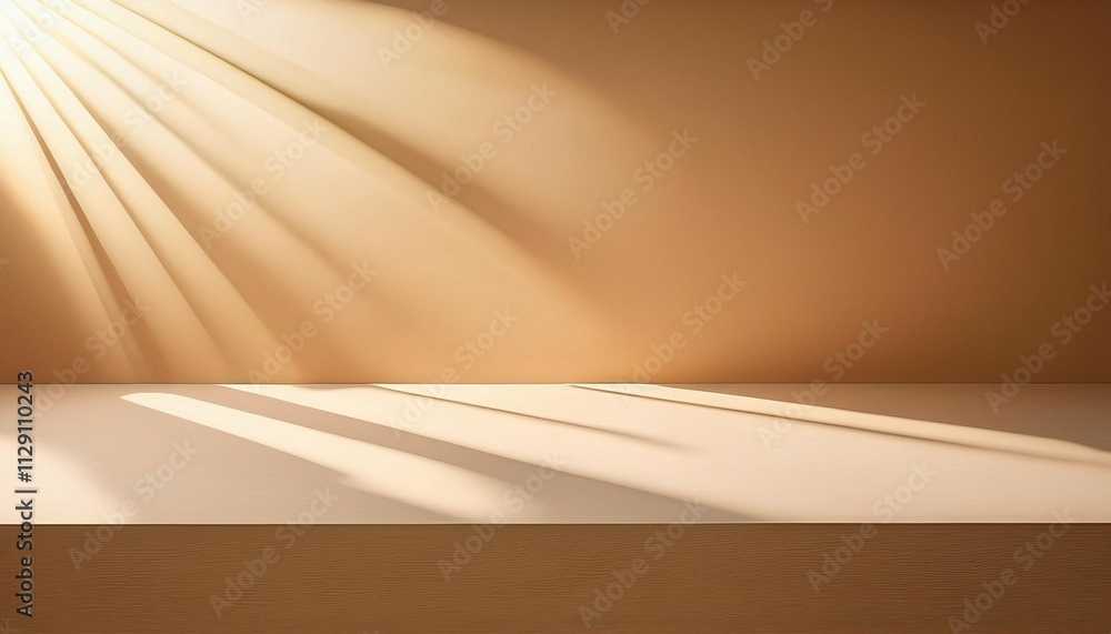 beige background with sunbeams for product display beige background with sunbeams for product display