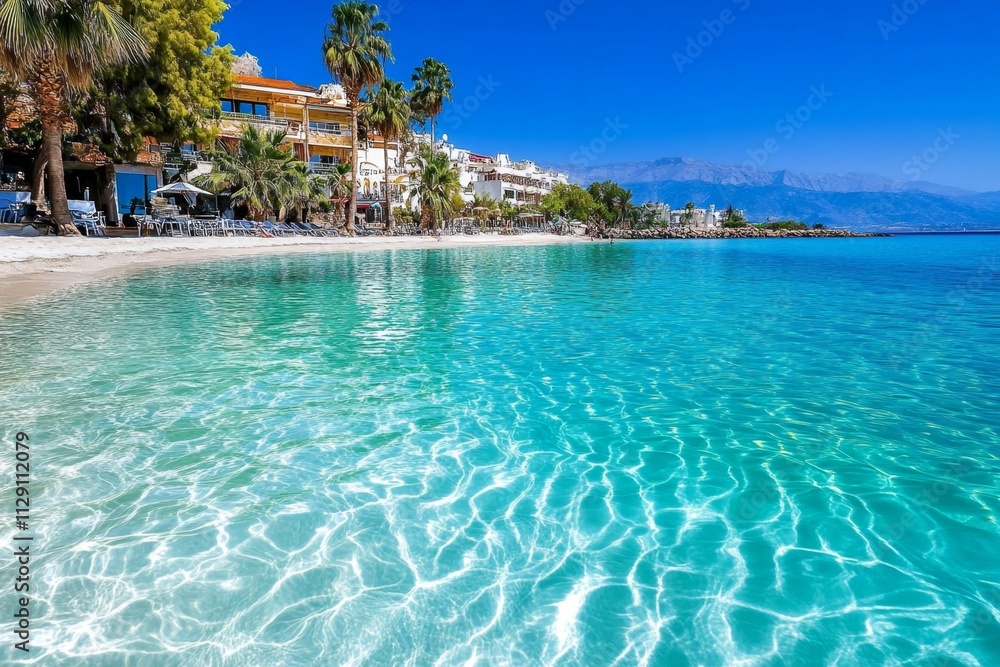 A high-resolution photo of Eilat crystal-clear Red Sea waters with colorful coral reefs visible beneath the surface A high-resolution photo of Eilat crystal-clear Red Sea waters with colorful coral reefs visible beneath the surface