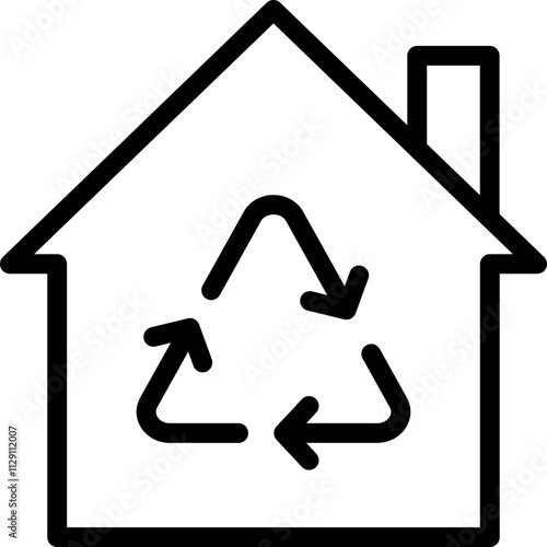 Sustainable Home Line Icon