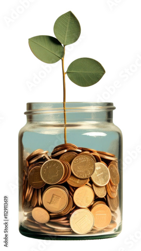 PNG Retro collage of a glass jar coin candle money.