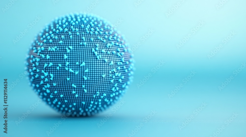 Abstract 3D Sphere: A mesmerizing 3D sphere with a textured surface, rendered in a vibrant blue hue. Its intricate details and smooth. Abstract 3D Sphere: A mesmerizing 3D sphere with a textured surface, rendered in a vibrant blue hue. Its intricate details and smooth.