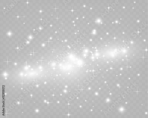 Bright glowing sparkles on a transparent background, resembling a starry or glittering effect.