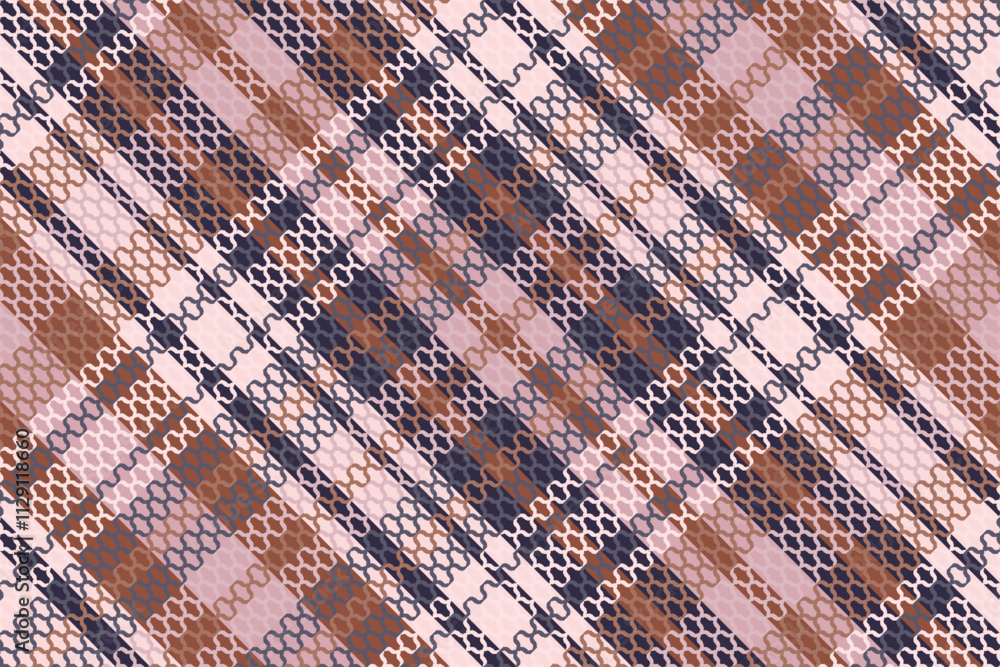 Fototapeta premium Tartan plaid pattern with texture. Vector illustration.