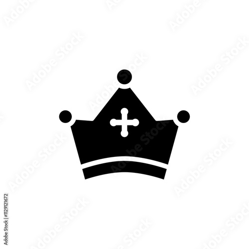 Crown icon Flat vector set outline