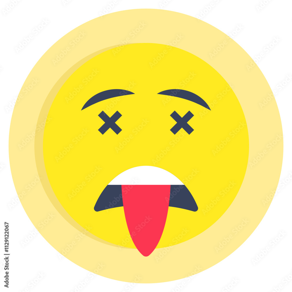 A unique design icon of tongue out face A unique design icon of tongue out face
