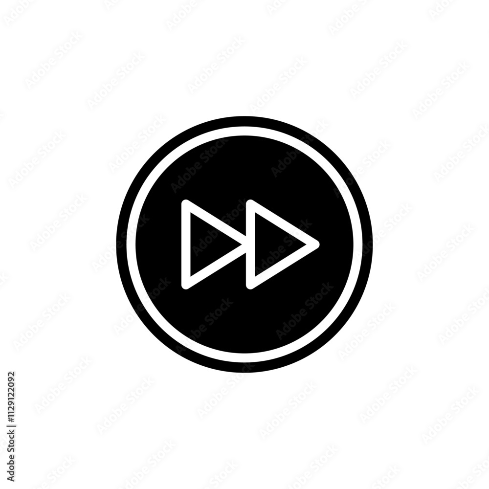 Fast forward icon Flat vector set outline Fast forward icon Flat vector set outline