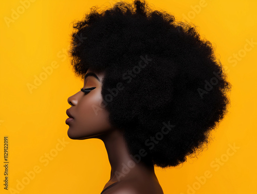 African fashion model with beautiful 4c hair