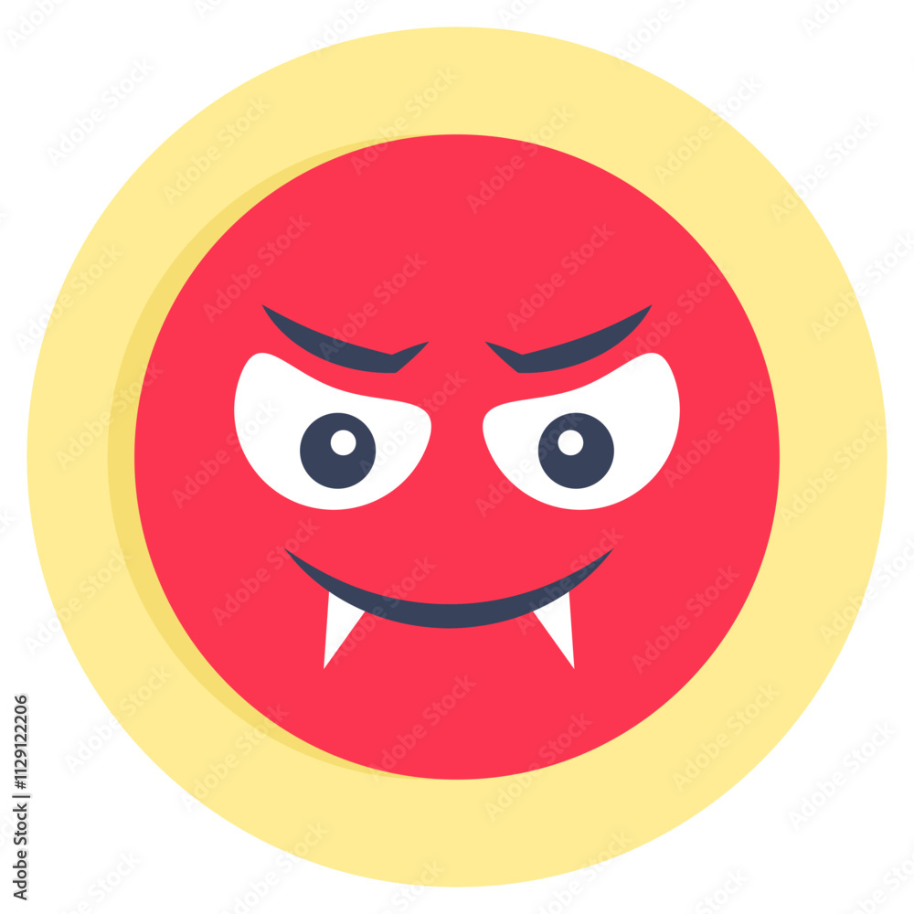 Obraz premium A colored design icon of vampire emoji