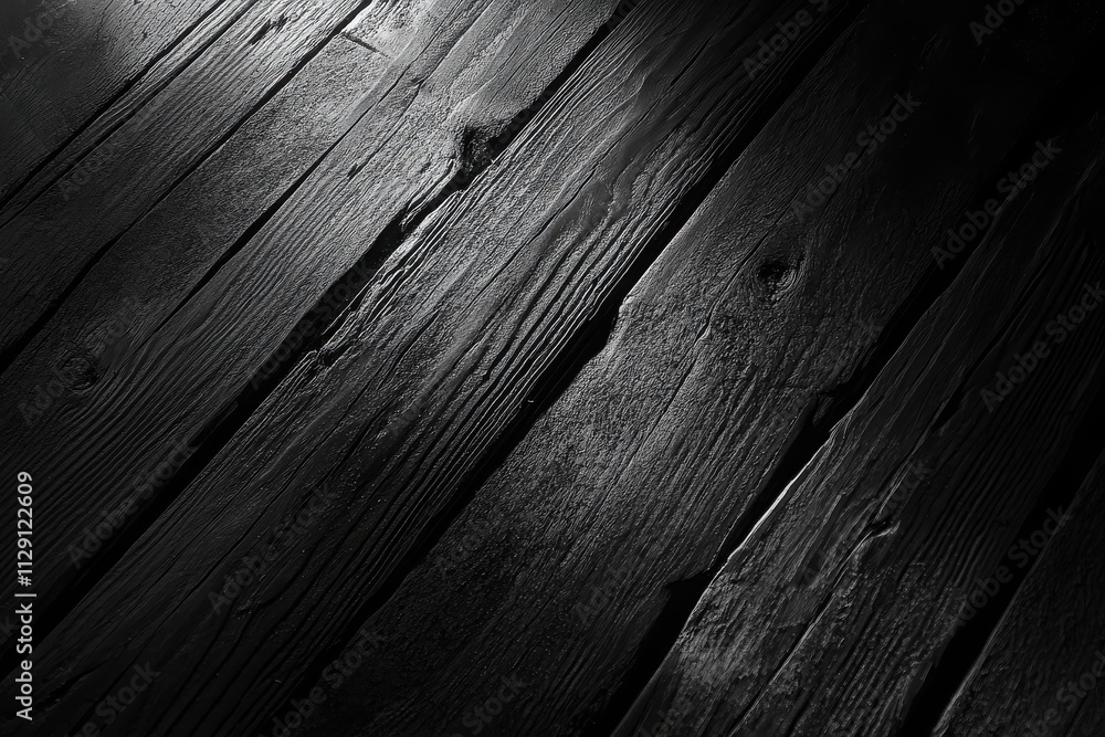 A close-up view of dark wooden planks with subtle lighting and texture variations. A close-up view of dark wooden planks with subtle lighting and texture variations.