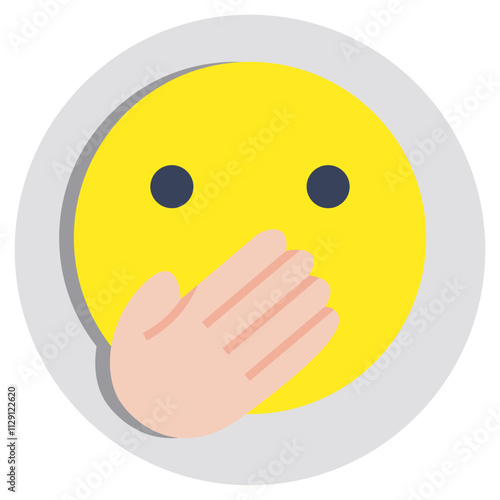 Oops face icon, editable vector