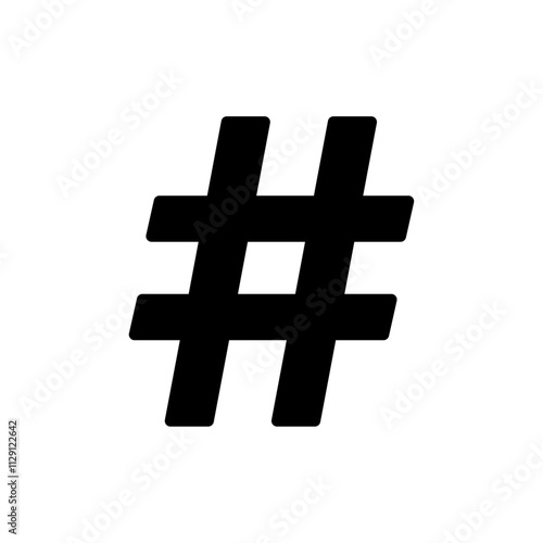 Hashtag icon Flat vector set outline