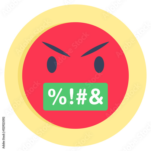 Editable design icon of swearing face