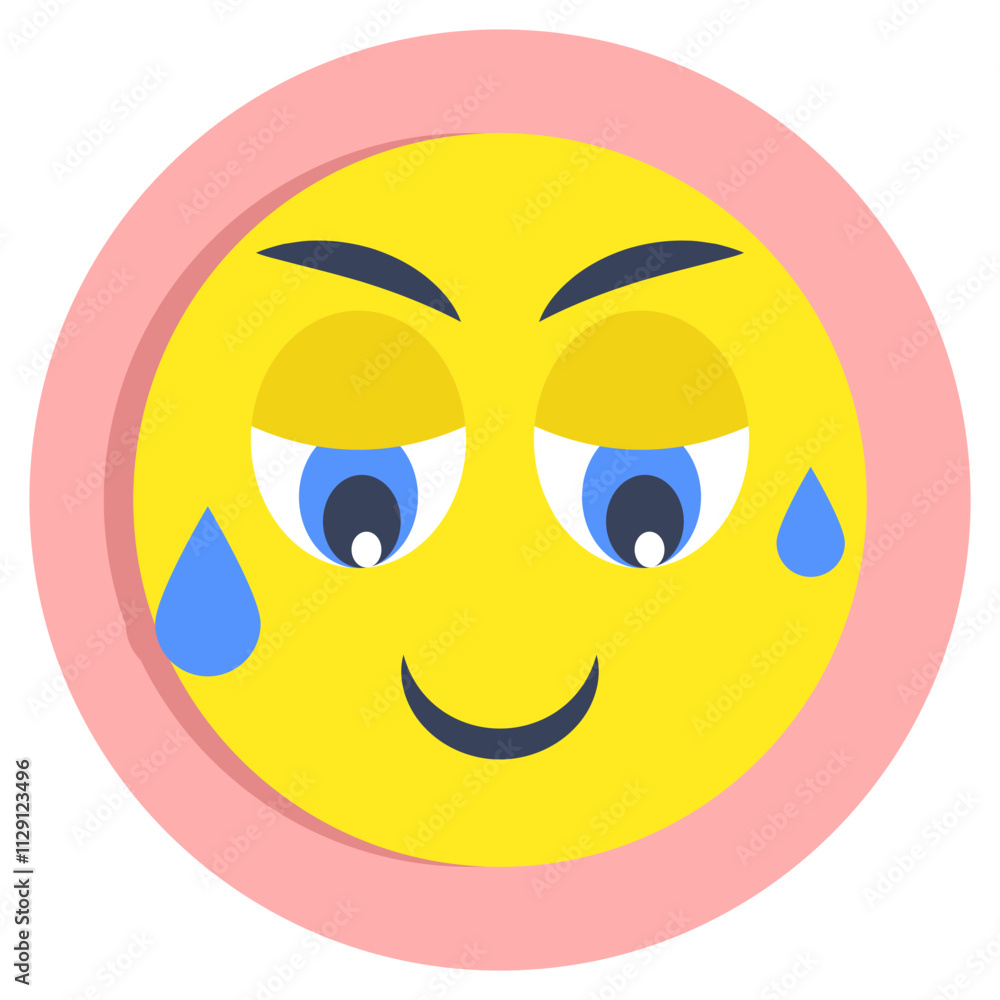 Fototapeta premium A creative design icon of weeping face