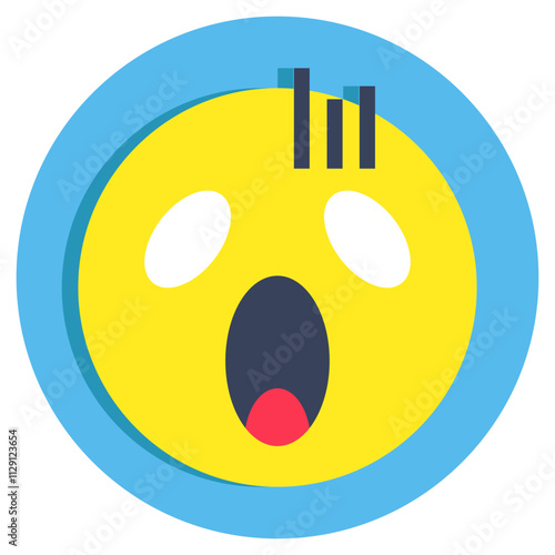 A creative design icon of astonished face
