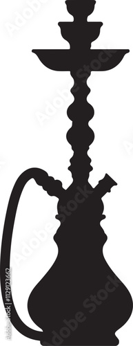 hookah logo, icon silhouette design vector art illustration.