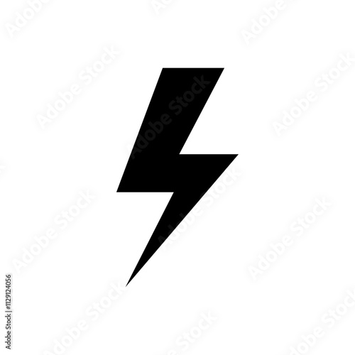 Lightning bolt icon Flat vector set outline