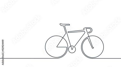 Bike one line drawing. Vector illustration isolated on white background.