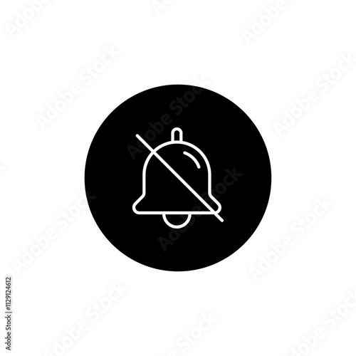 Notification off icon Flat vector set outline