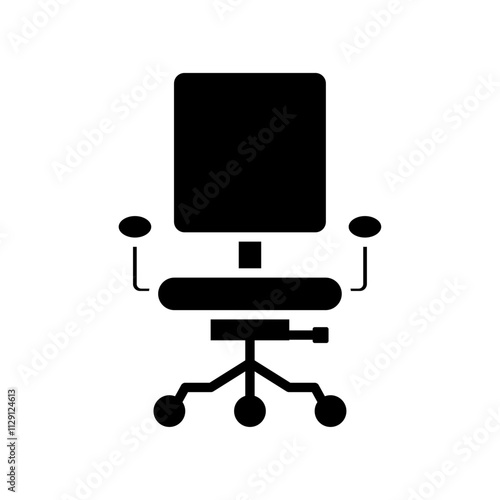 Office chair icon Flat vector set outline