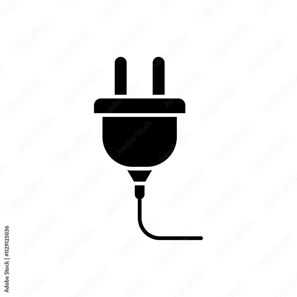 Plug icon Flat vector set outline Plug icon Flat vector set outline