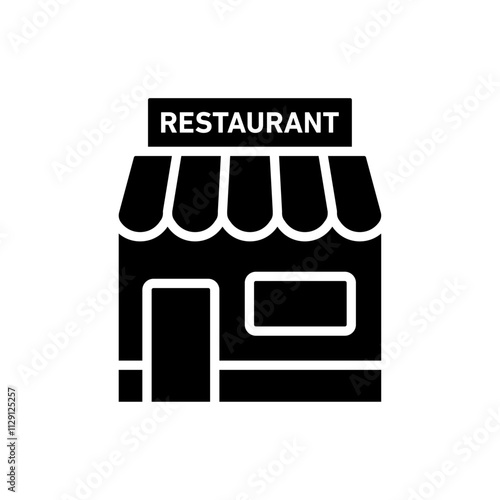 Restaurant icon Flat vector set outline