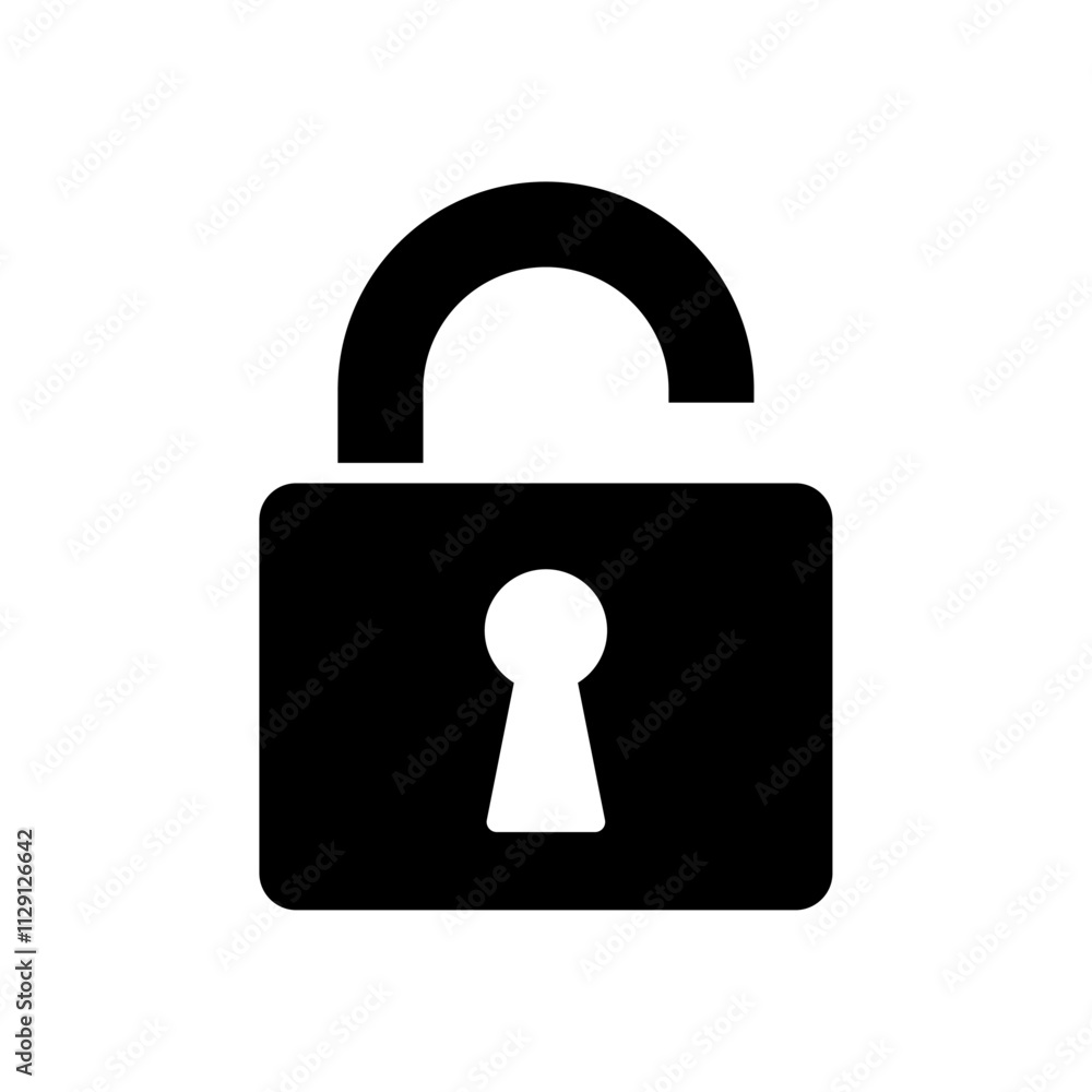 Unlock icon Flat vector set outline Unlock icon Flat vector set outline