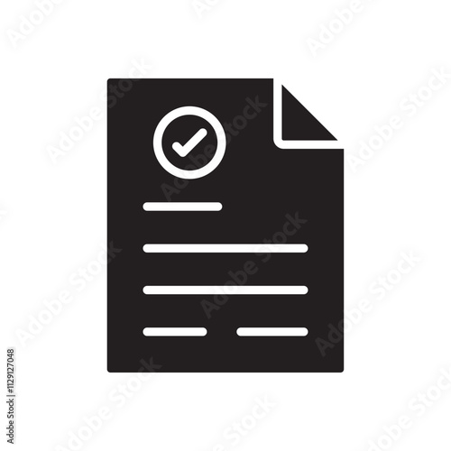 Accept document icon Flat vector set outline