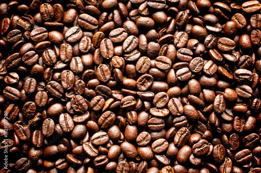 Obraz premium Roasted Coffee Beans background texture. 