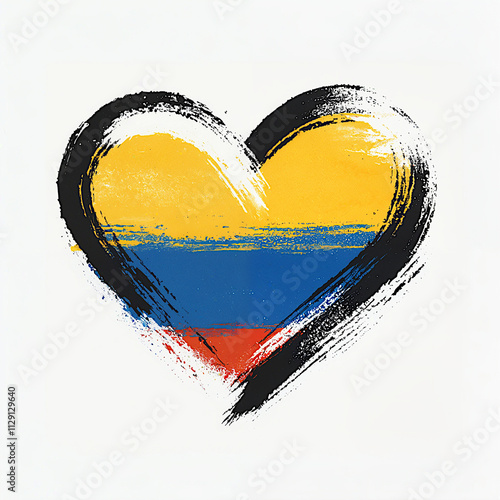 heart shape with Colombia flag