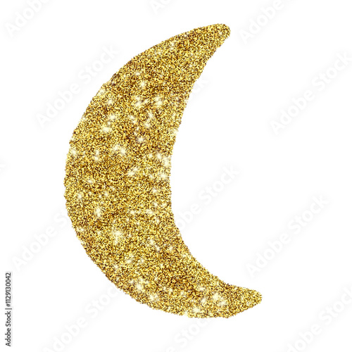 golden gold glitter christmas moon doodle ornament element png transparent clipart cutout digital planner sticker
