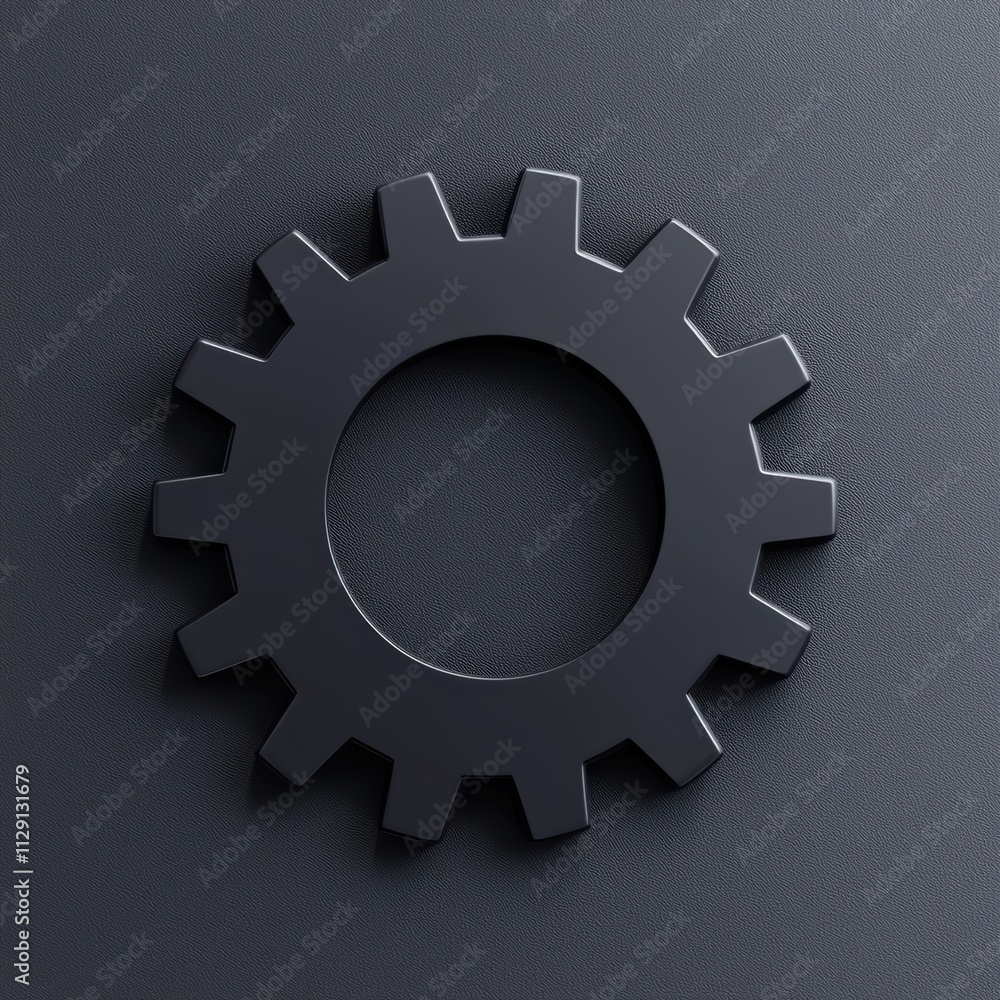 Mechanics repair and engine adjustment concept. Black gear icon on a textured background. Mechanics repair and engine adjustment concept. Black gear icon on a textured background.