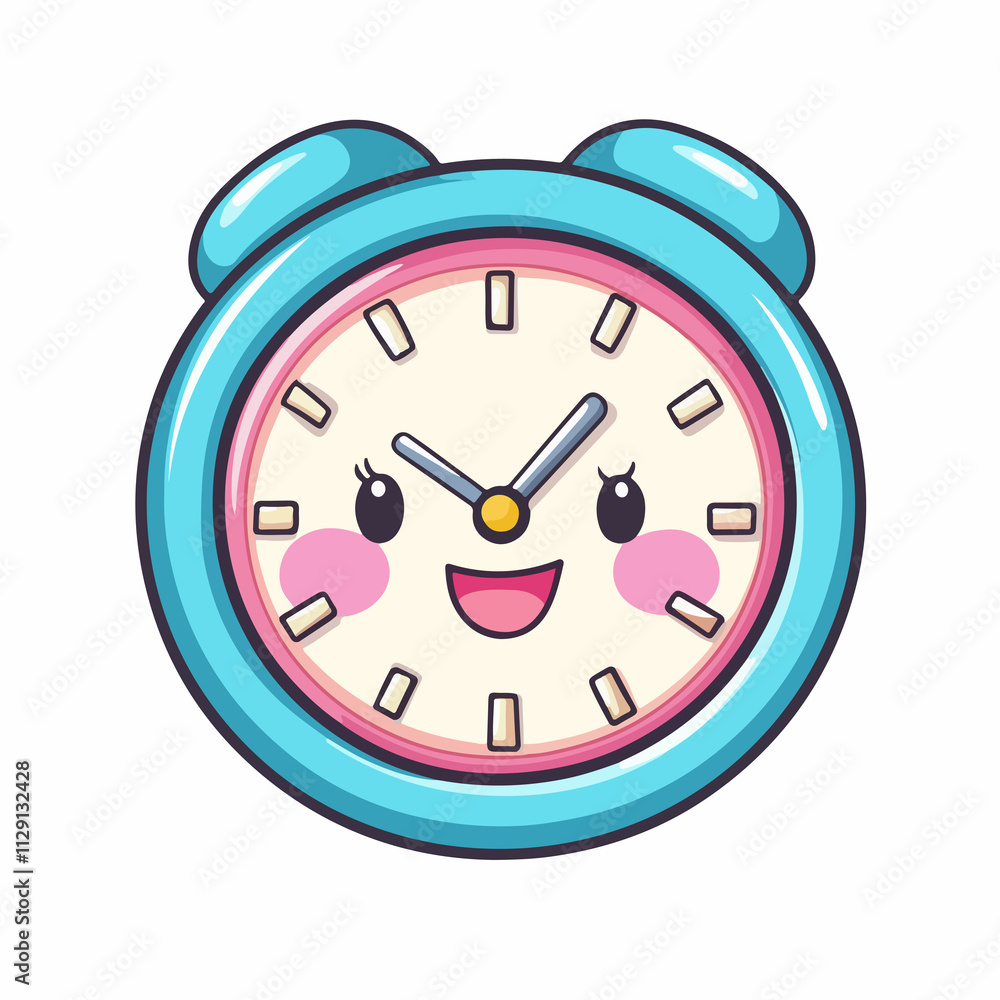 Cute Cartoon Wall Clock Symbol Vector for Kids Room Decor Cute Cartoon Wall Clock Symbol Vector for Kids Room Decor