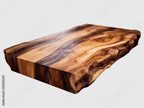 Natural Wooden Slab with Visible Knots and Grain Patterns photo