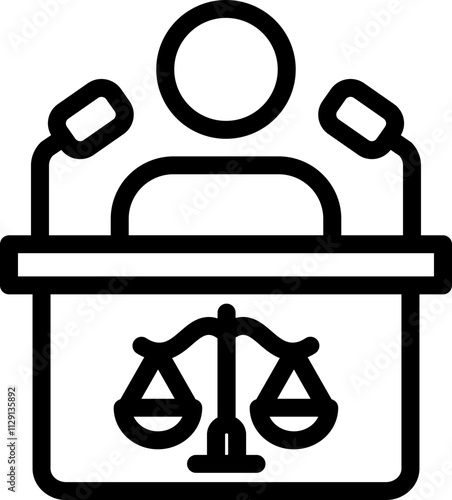 Witness Line Icon