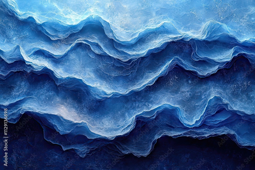 Waves of azure create a mesmerizing array of patterns resembling a serene underwater landscape. Generative AI Waves of azure create a mesmerizing array of patterns resembling a serene underwater landscape. Generative AI