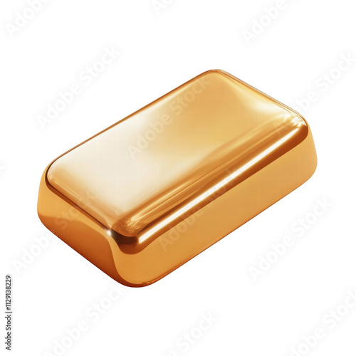 Shiny gold bar with smooth surface and reflections