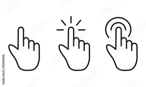 Pointer cursor сomputer mouse icon set