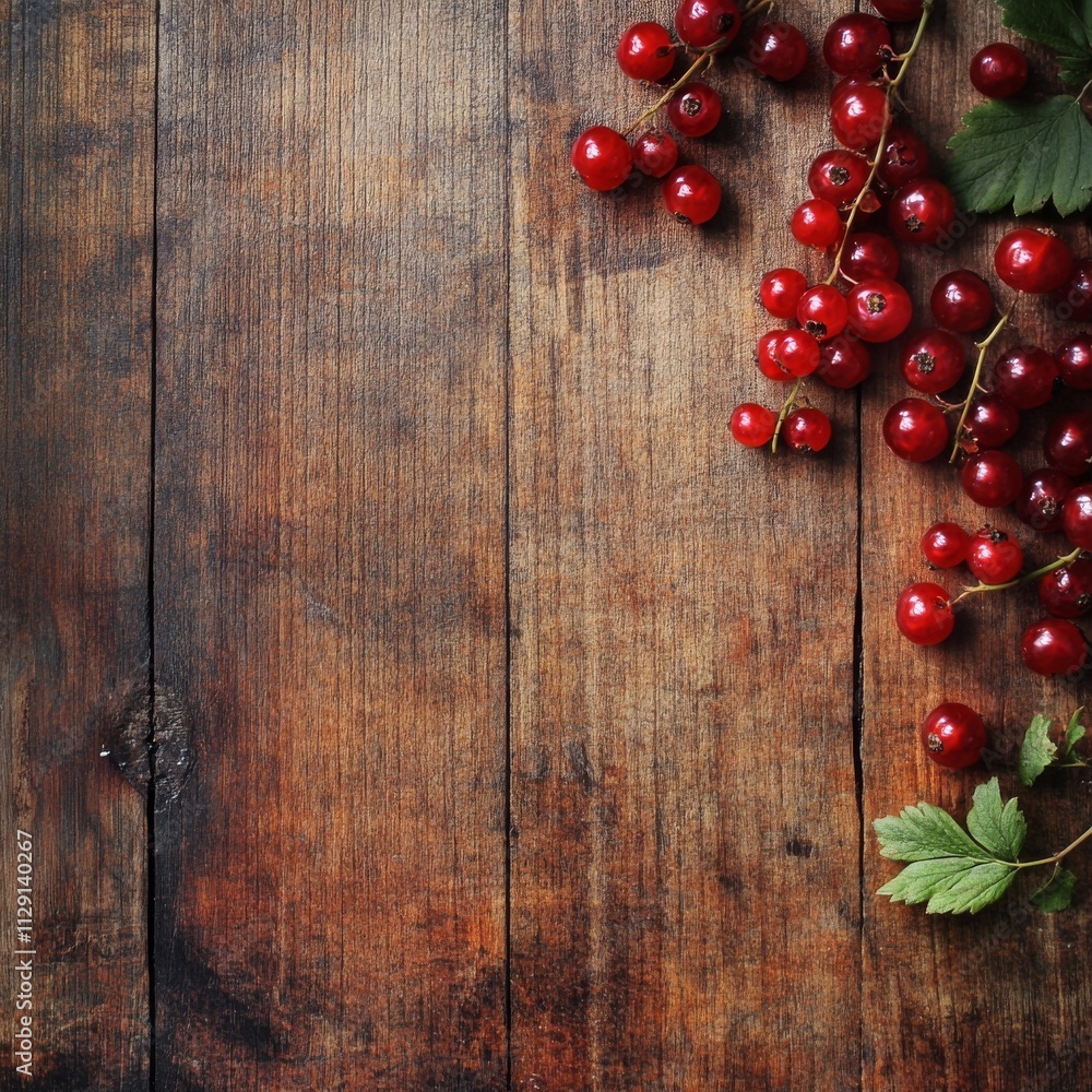 red currant, berry on a wooden table, wooden background red currant, berry on a wooden table, wooden background