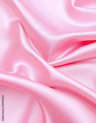 Close-up shot of pink silk fabric with soft, flowing drapes. A luxurious and elegant texture.