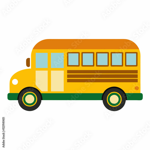 Illustration of a classic yellow school bus, 100 days school bus, Back to school bus, School bus logo