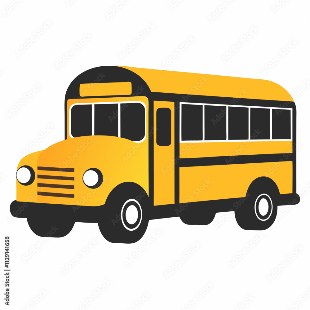 Illustration of a classic yellow school bus, 100 days school bus, Back to school bus, School bus logo Illustration of a classic yellow school bus, 100 days school bus, Back to school bus, School bus logo