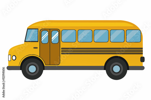 Illustration of a classic yellow school bus, 100 days school bus, Back to school bus, School bus logo
