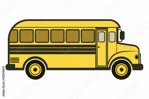 Illustration of a classic yellow school bus, 100 days school bus, Back to school bus, School bus logo