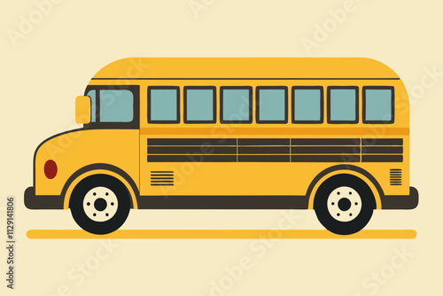 Illustration of a classic yellow school bus, 100 days school bus, Back to school bus, School bus logo